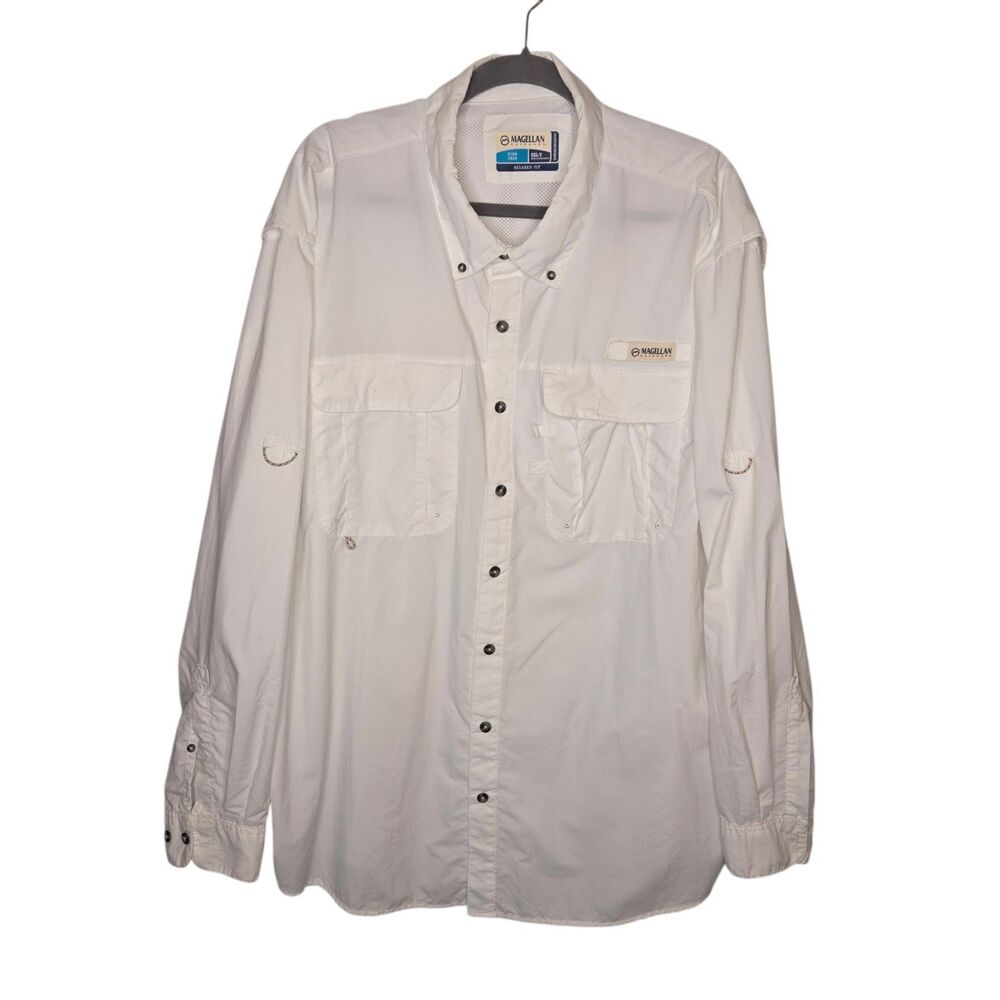 Magellan Outdoors Men's Laguna Madre White Long Sleeve Fishing Shirt XXL